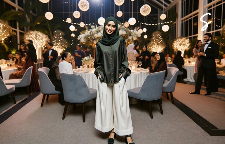Ide Model Baju Pesta Bahan Maxmara dari Kemeja untuk Berhijab