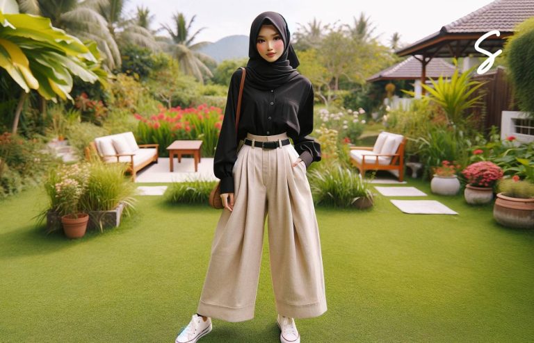 Inspirasi Outfit Kemeja Hitam Wanita untuk yang Berhijab