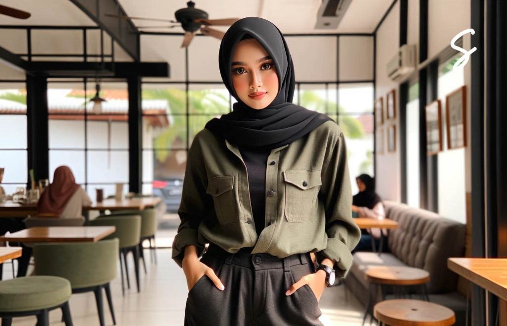 7 Inspirasi untuk yang Sering Bingung Baju Army Cocok dengan Jilbab Warna Apa 16 Inspirasi untuk yang Sering Bingung Baju Army Cocok dengan Jilbab Warna Apa