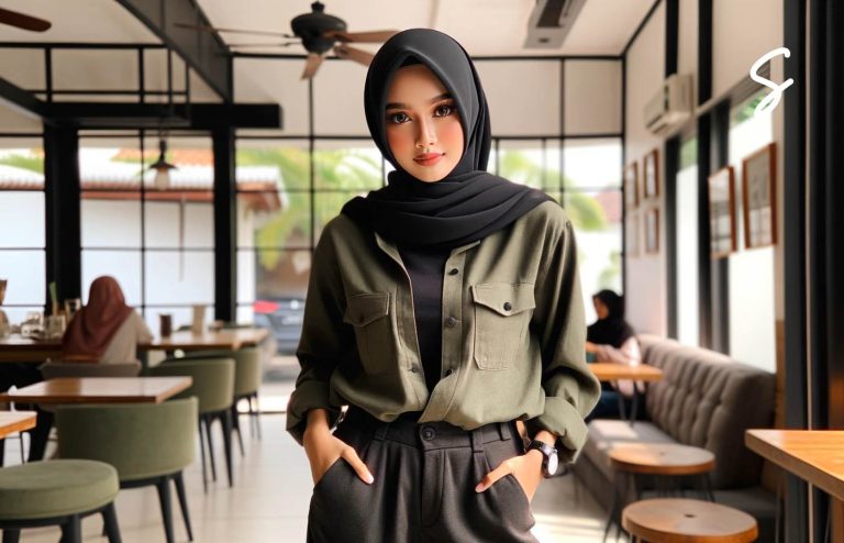 Inspirasi untuk yang Sering Bingung Baju Army Cocok dengan Jilbab Warna Apa