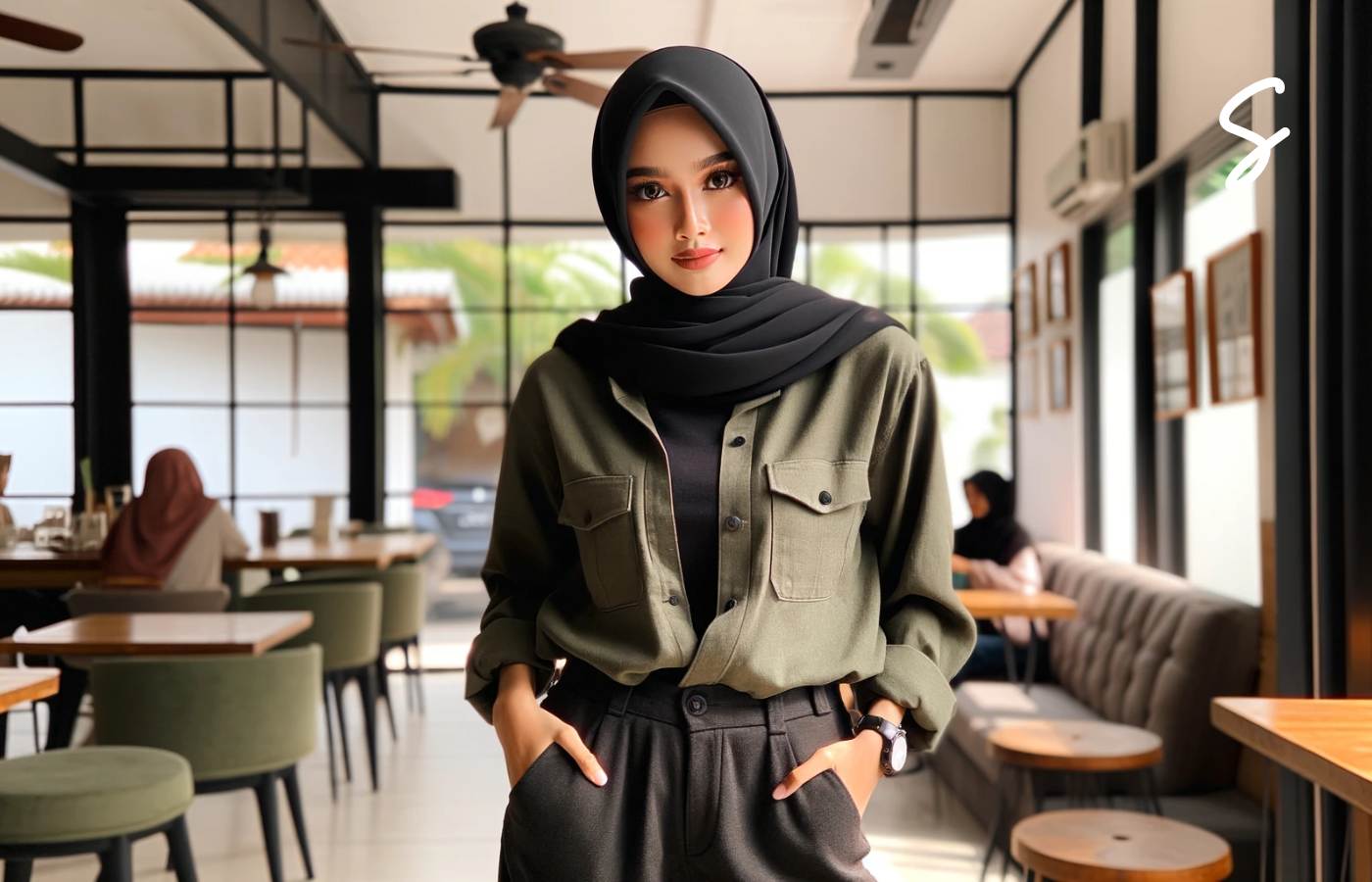 7 Inspirasi untuk yang Sering Bingung Baju Army Cocok dengan Jilbab Warna Apa