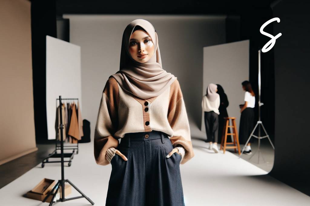 Kulot Celana Jeans, Kemeja, dan Sweater