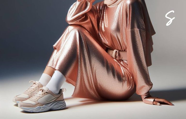 Referensi Outfit Gamis Pakai Sepatu Sneakers