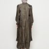 Gamis Shimmer Wanita Mewah Warna Army dengan Payet Shenada - Belakang