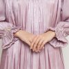 Gamis Shimmer Wanita Mewah Warna Irish dengan Payet Shenada - Zoom Detail