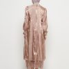 Gamis Shimmer Wanita Mewah Warna Mocca dengan Payet Shenada