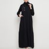 Gamis Wanita Mewah Warna Black dengan Payet Shenada - Depan 1 - Potrait