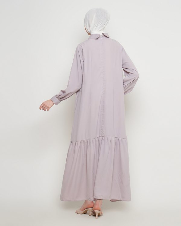 Gamis Wanita Mewah Warna Thistle dengan Payet Shenada