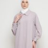 Gamis Wanita Mewah Warna Thistle dengan Payet Shenada
