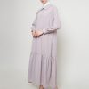 Gamis Wanita Mewah Warna Thistle dengan Payet Shenada