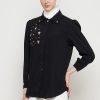 Kemeja Wanita Hitam Mewah - Shenada Eleganza Black - Depan 2
